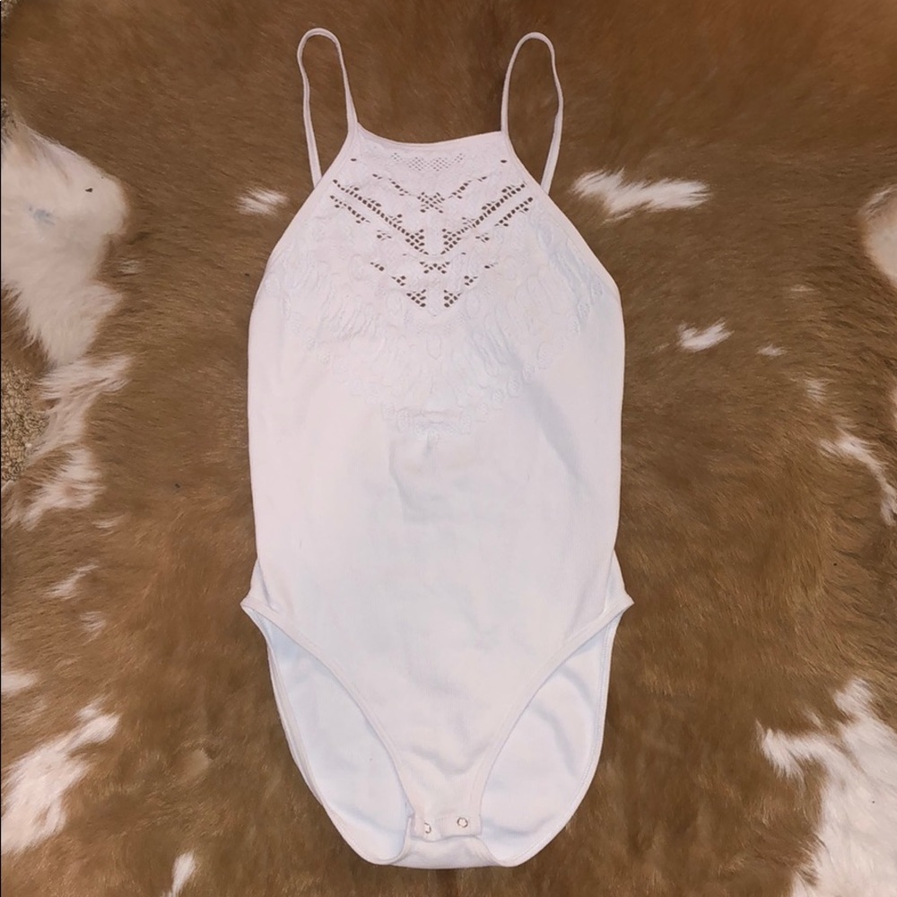 White Free People Body Suit